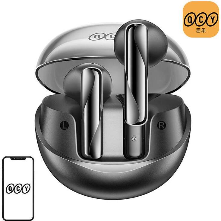 QCY TWS Cuffie AilyBuds Clear T32 (nero) (ANC, 22.50 h, Senza fili), Cuffie, Nero
