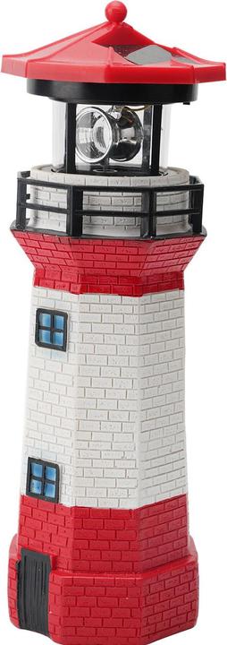 Produktbild Casativo 2er-Set Deko Leuchtturm mit LED-Leuchte & rotierendem Reflektor, solarbetrieben