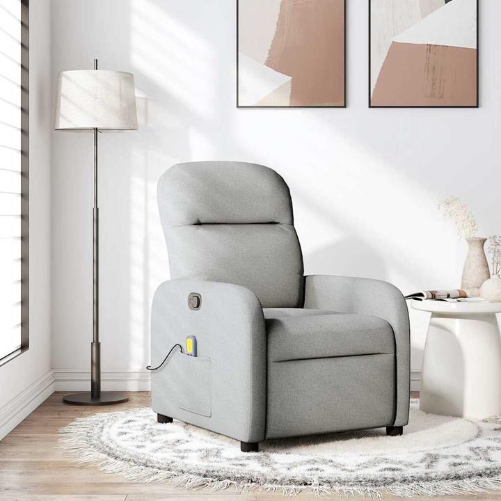 Actual product image VidaXL Massage chair cloud grey fabric