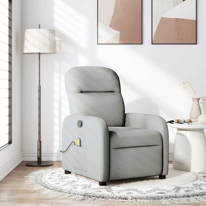 VidaXL Massagesessel Wolkengrau Stoff