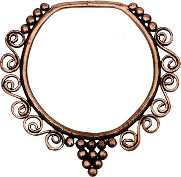 Produktbild Star Piercing Tunnel Anhänger rosegold Ring Rebe mit Trauben (Kupfer)