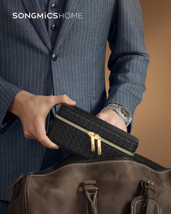 Produktbild Songmics Uhren Aufbewahrung Box für 3 Uhren Schwarz