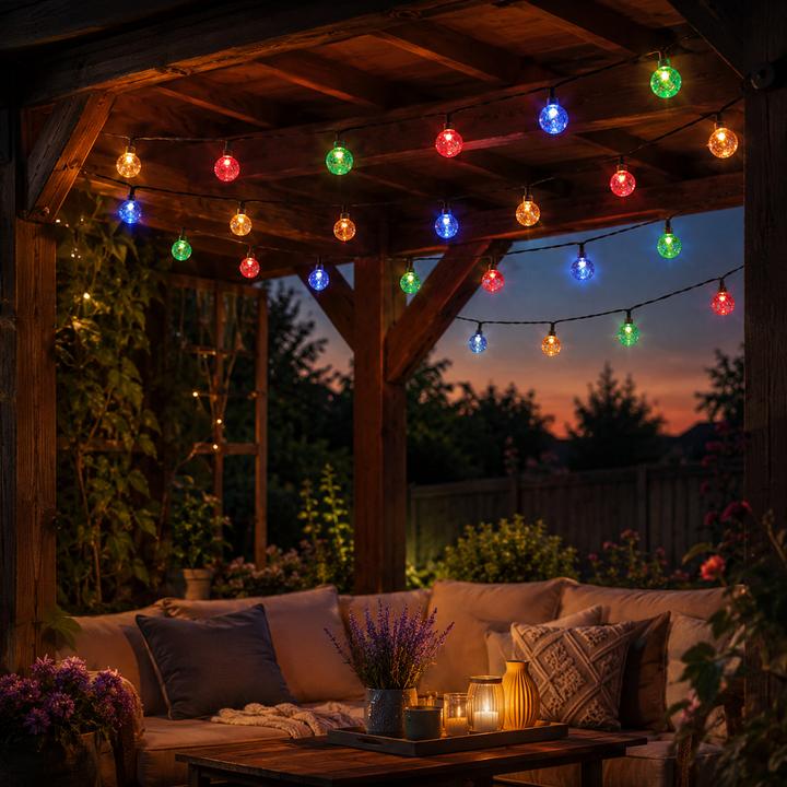 Productafbeelding Forever Light String Light Solar LED CRYSTAL BALLS SCB61 6,5m 30 ballen veelkleurig (0.16 m)