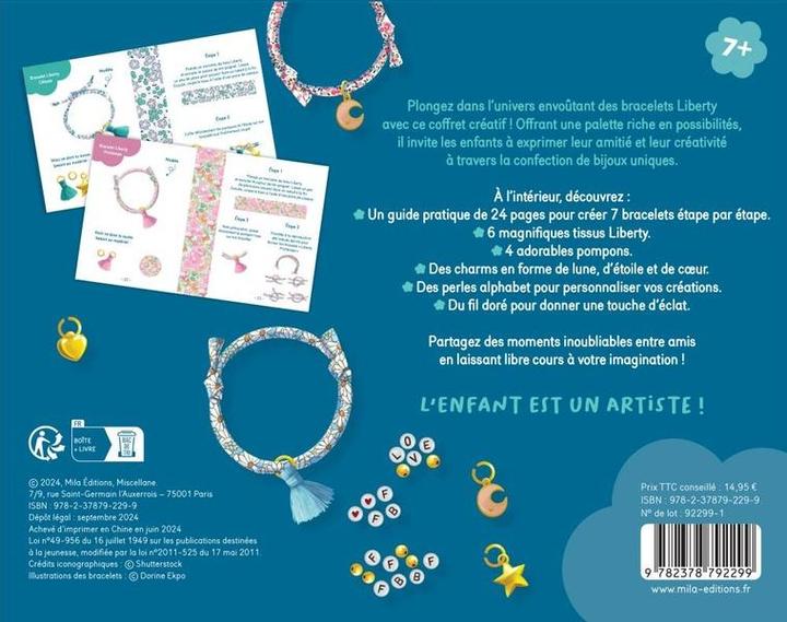 Image du produit Mila Mes bracelets d'amitié liberty à offrir (Français, Collectif, 2024)