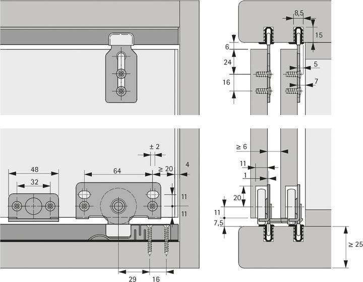 Produktbild Hettich Schiebetürbeschläge Slide Line 56, Inslide