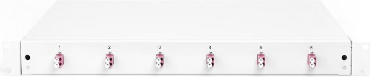 Productafbeelding Digitus Pull-out glasvezel splitterbox 1U Voorzien van 6x LC duplex incl. M 25 schroef Splice cassette F...