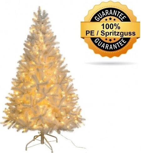 Produktbild Greendeco Künstlicher Tannenbaum, weiss, beschneit, LED, Spritzguss, ca. 120cm (120 cm)