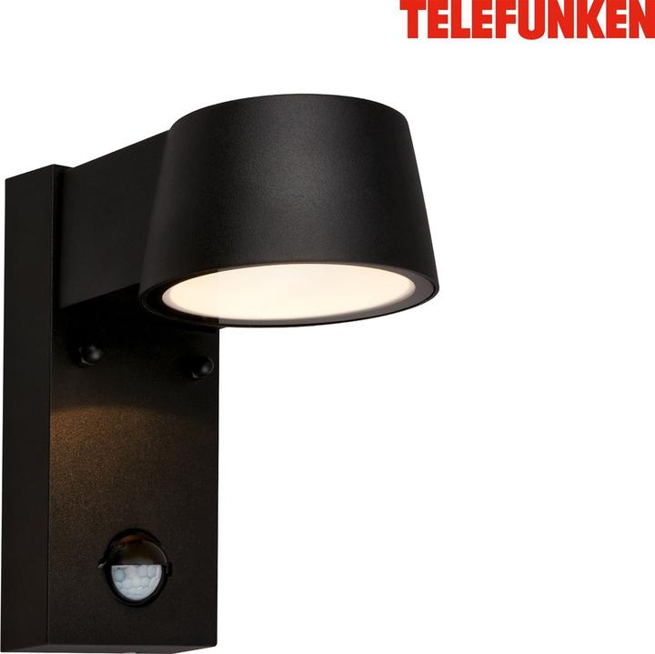 Image du produit Telefunken Applique extérieure PIR, noir, IP44, LED 7,5W (700 lm, IP44)