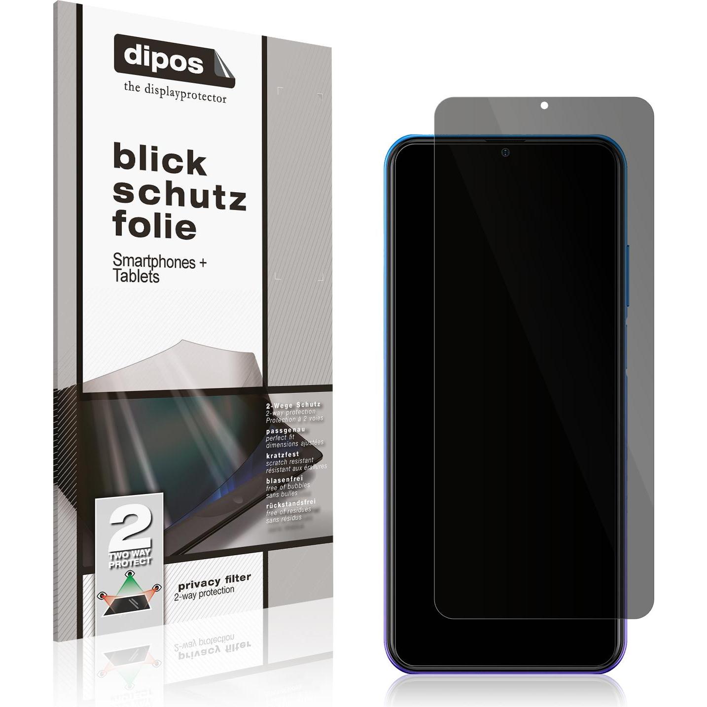 Dipos Blickschutzfolie 2-Way Anti-Shock (1 Stück, Ulefone Note 12P), Smartphone Schutzfolie, Transparent