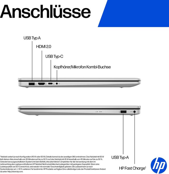 Immagine prodotto HP 17-cp3073ng (17.30", 1000 GB, 16 GB, Germania, AMD Ryzen 7 7730U)