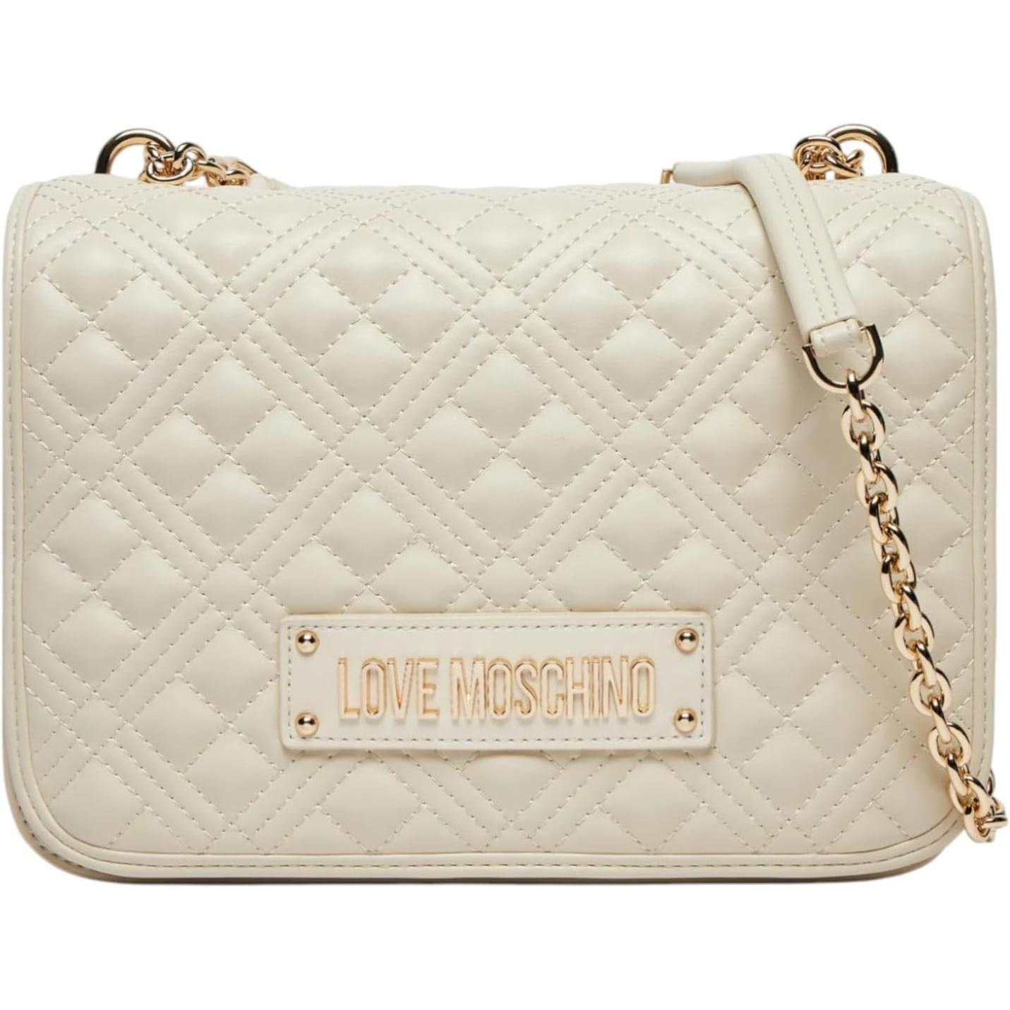 Love Moschino, Vrouwen, Handtas, Quilted Damen Schultertasche, Wit