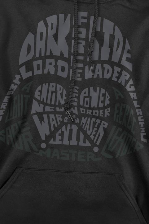 Actual product image Star Wars Mens Darth Vader Text Head Hoodie (XXL)
