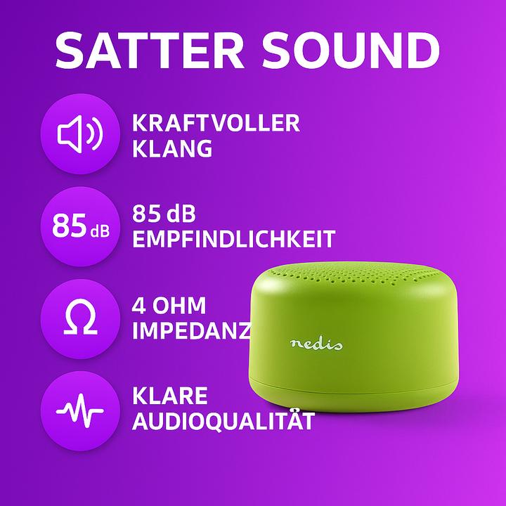 Actual product image Nedis Bluetooth Speaker SPBTAV01GN - green (3 h)