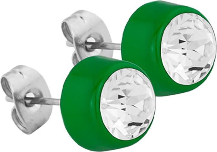 Immagine prodotto Star Piercing Orecchini a perno verde con cristallo Swarovski argento (Acciaio chirurgico 316L, senza ottone)