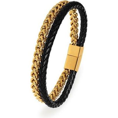 Trolli, Armschmuck, Troli - Luxury double bicolor Leather bracelet - Length: 23 cm (M), (23 cm)