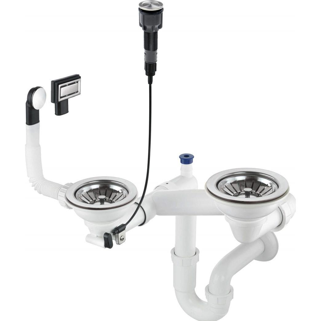 No Name, Siphon, Siphon für 1 5- und 2-Becken-Granitspüle - Space-Saver
