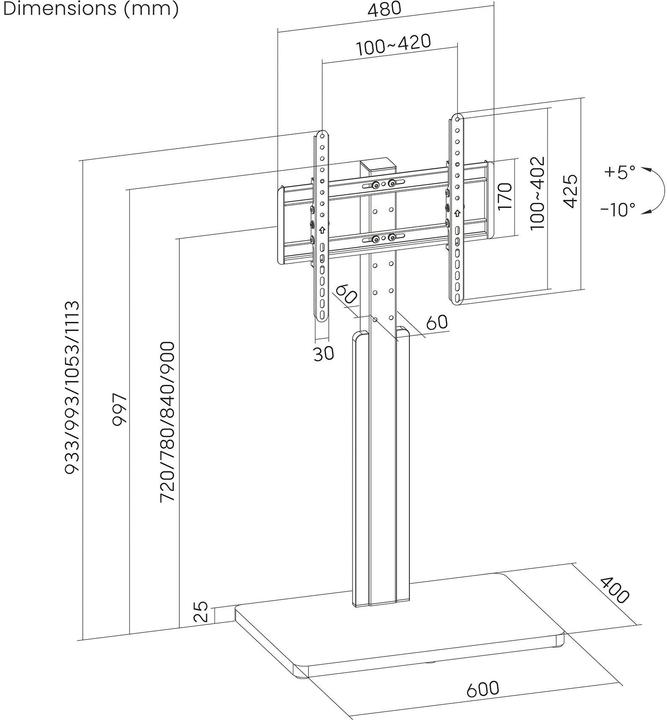 Produktbild PureMounts PM-TVS-10 (40 kg, 32" - 65")