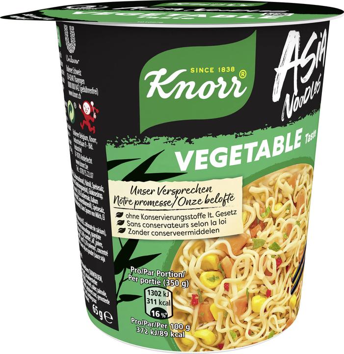 Actual product image Knorr Asia Noodles Vegetable Cup Instant Noodles Asian Snack Vegetable Flavor Prepared in 3 Minutes (79 g)