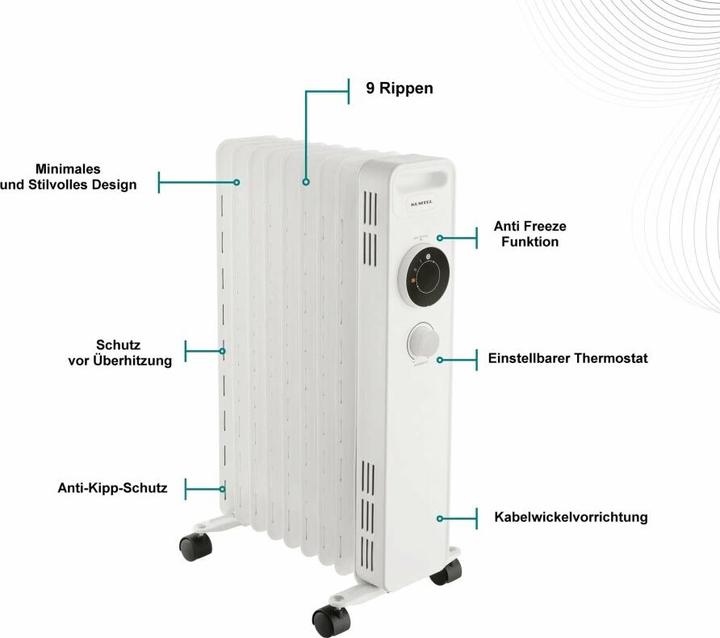 Produktbild OEM Kumtel Ölradiator 2000W-2300W-2500W weiss KUM-1230S (2000 W)