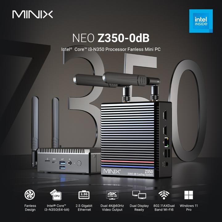 Produktbild Minix NEO Z350-0dB (512 GB, 16 GB, Intel UHD Graphics)