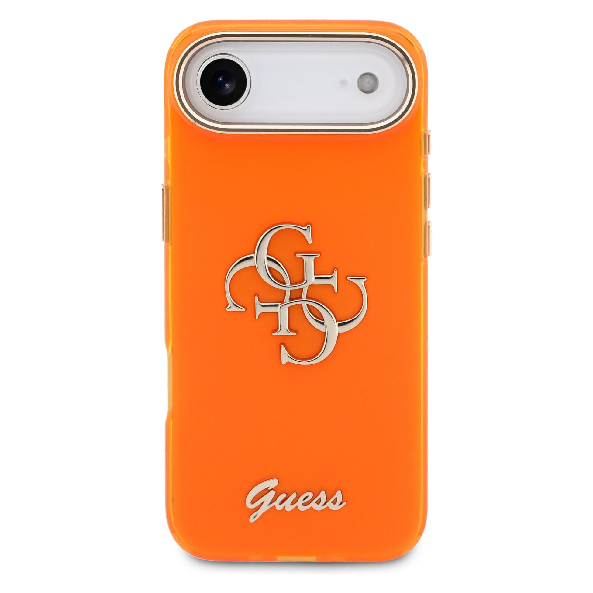 Guess Iml 4G Script Metall Logo -Rückseite Für IPhone Air Orange (Apple IPhone Air), Smartphone Hülle, Orange