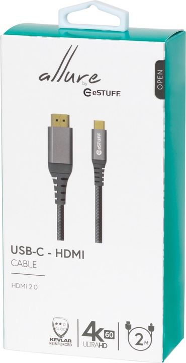 Produktbild eSTUFF USB-C - HDMI Cable 2m (2 m, HDMI)