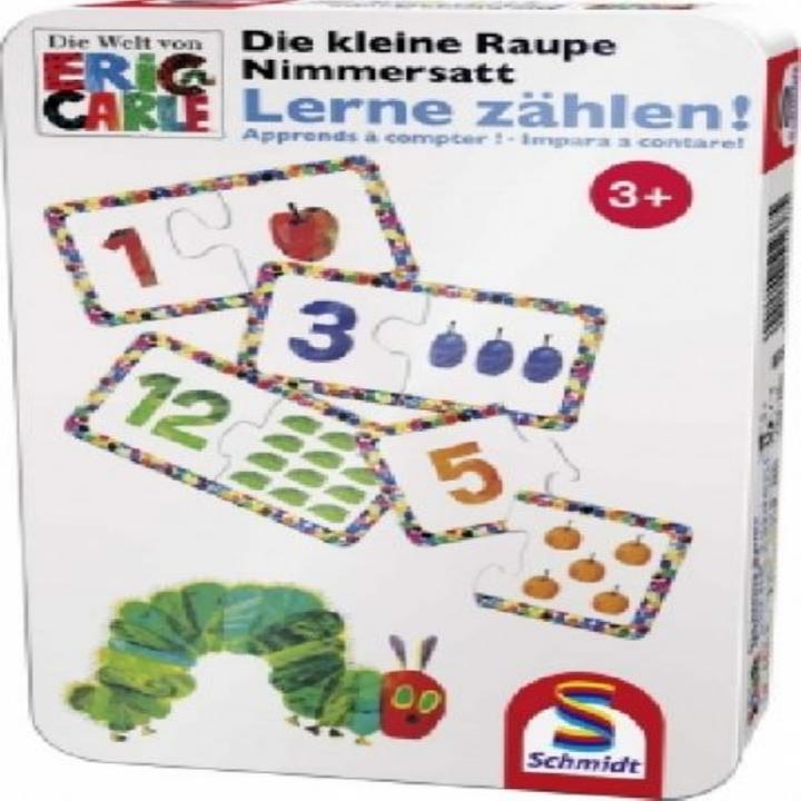 Productafbeelding Schmidt Spiele Het Rupsje Nooitgenoeg leert tellen (Duits, Frans, Italiaans, 3 Jaren)