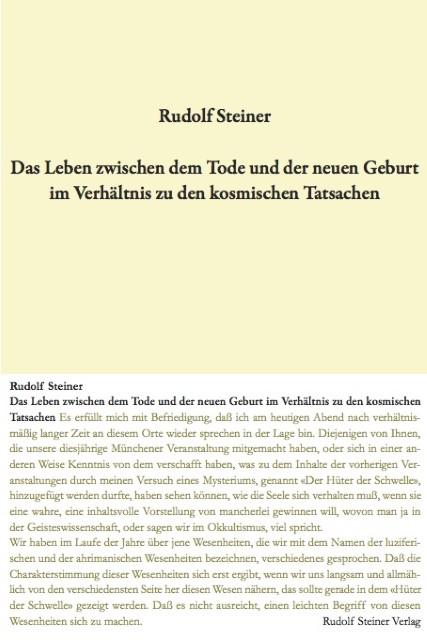 Produktbild Das Leben zwischen dem Tode und der neuen Geburt im Verhältnis zu den kosmischen Tatsachen (Deutsch, Rudolf Steiner, 2018)