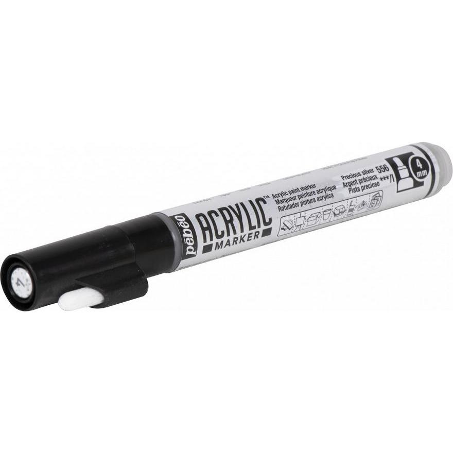 Thumbnail - Pebeo, Marker, Acrylic Marker Medium Rundspitze 4mm (Edles Silber, 4 mm)