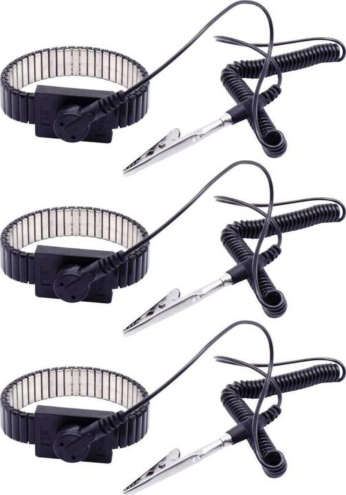 Quadrios ESD-Handgelenkband Schwarz Druckknopf 10 mm