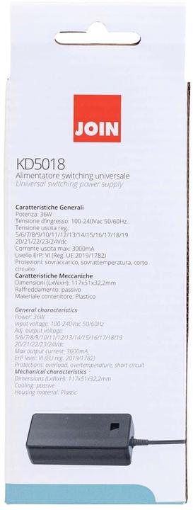 Produktbild Alpha Elettronica TischnetzgerÃ¤t 36 W, 5 - 24 V DC, 3 A universal