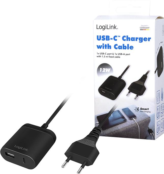 Productafbeelding LogiLink USB-adapterstekker met vaste kabel (12 W)