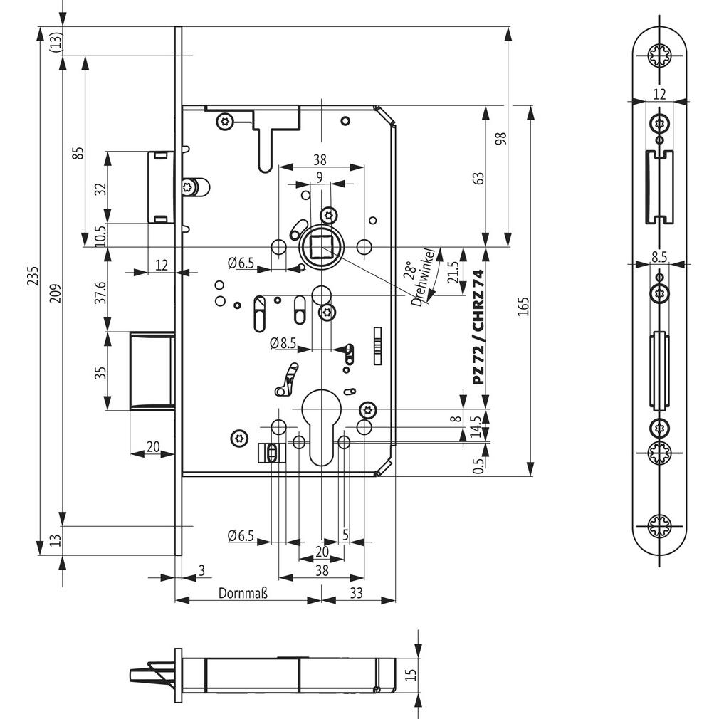Thumbnail - BKS, Türschloss + Schliesszylinder, Panikschlösser B-23260