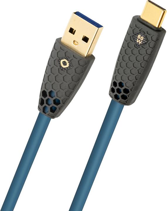 Oehlbach USB-Kabel USB-A Stecker, USB-C® Stecker 3 m Petrol Geflechtschirm D1C (3 m, USB 3.0, 60 W)