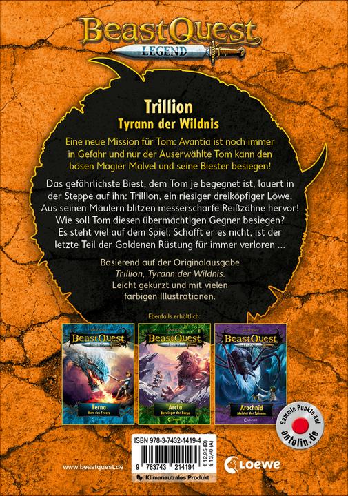 Produktbild Beast Quest Legend (Band 12) - Trillion, Tyrann der Wildnis (Deutsch, Adam Blade, Elke Karl, Tobias Goldschalt, 2022)