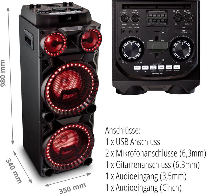 Produktbild Medion X64060 Party-Soundsystem (Netzbetrieb)