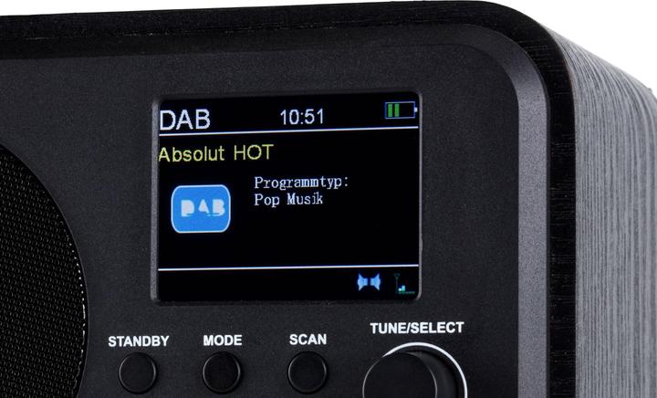 Actual product image DR 300-20 Table radio DAB+, FM Bluetooth®, DAB+, FM rechargeable Black (DAB+, FM, Bluetooth)