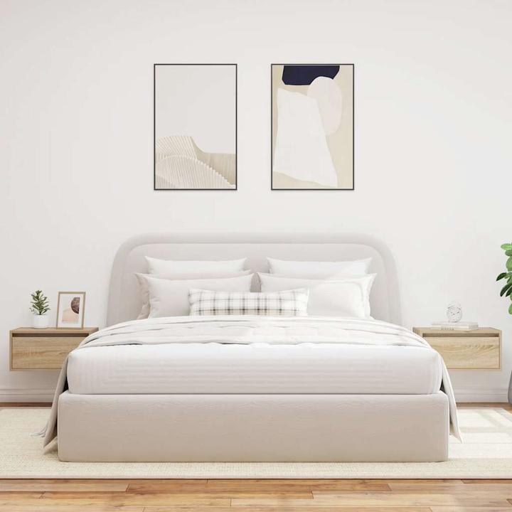 Image du produit vidaXL Tables de chevet murales avec lampes LED 2 unités Chêne Sonoma Armoire