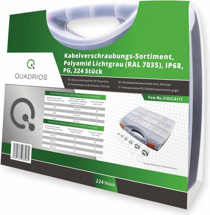 Actual product image Quadrios Cable gland assortment, - PG, 224 pieces