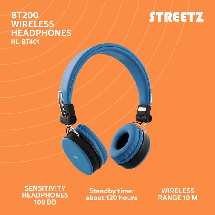 Actual product image Streetz BT200 (No noise cancellation, 22 h, Wireless, Cable)