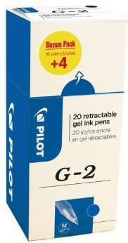 Produktbild Pilot Gelpen g2 medium blå aeske a 20 stk (Blau, 20x)