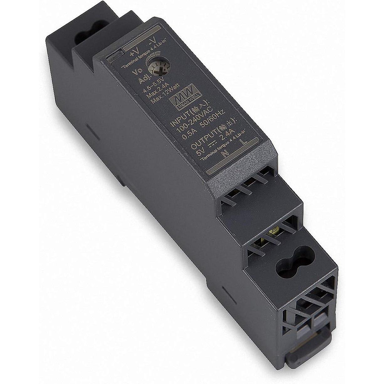 MeanWell, Quadro elettrico portatile, MEAN WELL HDR-15-5, 85 - 264 V, 15 W, 5 V, 2,4 A, RoHS, 54,5 mm