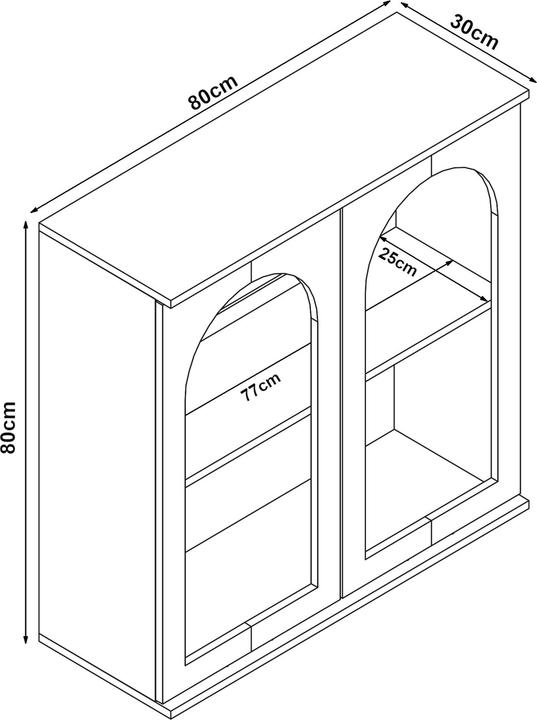 Actual product image En.Casa Sideboard Trorhun 80x30x80 cm Weiss (80 x 30 x 80 cm)