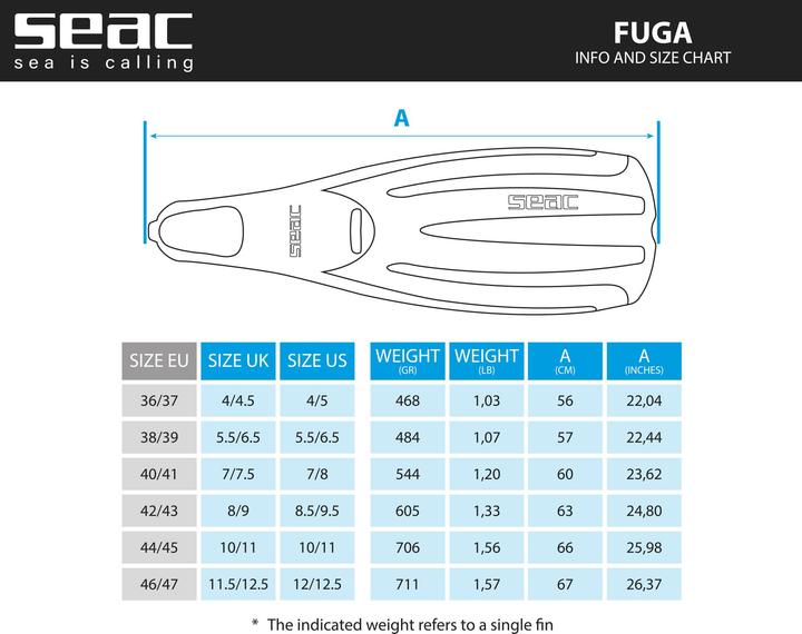 Actual product image Seac Snorkel Fin Fuga (36 - 47)