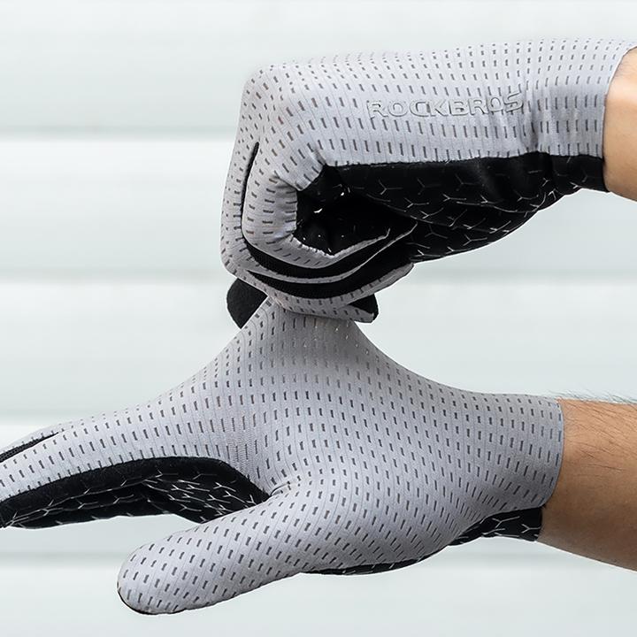 Produktbild Rockbros Breathable Full Finger Cycling Gloves, Size: S - Gray (S)