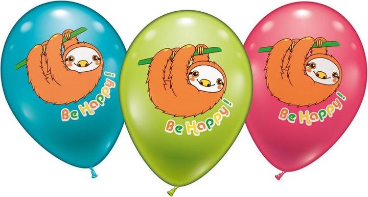 Produktbild Karaloon 6 Ballons Faultier "be Happy" 28 - 30 cm (6 x)
