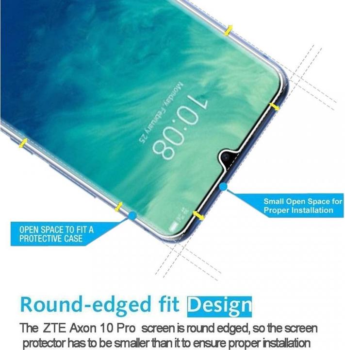 Image du produit Screenguard ZTE Axon 10 Pro Protection en verre blindé Case Friendly Design (1 pcs, ZTE Axon 10 Pro)
