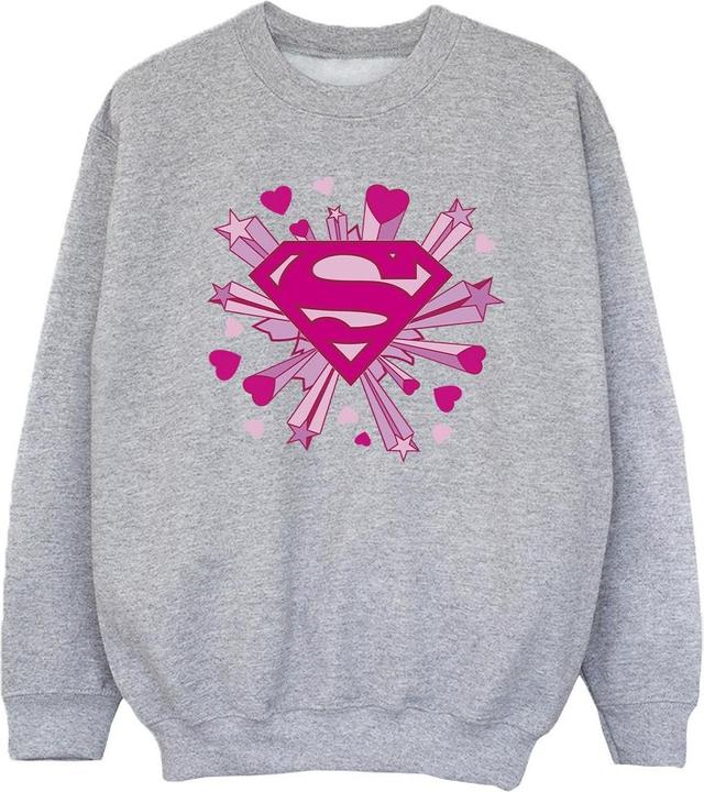 Immagine prodotto Superman Pink Hearts And Stars Logo Felpa Ragazze (128)