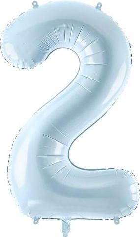 Actual product image Partydeco Foil balloon 2 light blue 72cm (1 Piece)