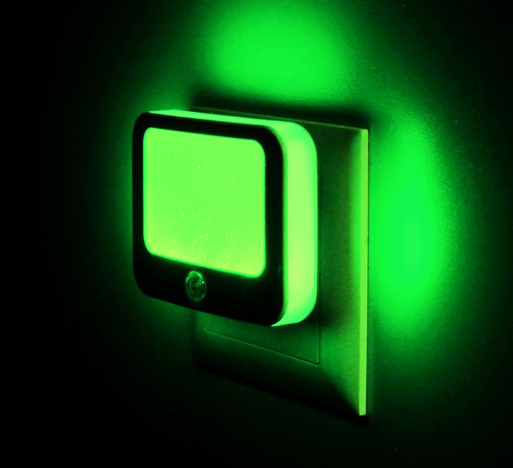 Actual product image Steffen Night light LED green, housing white, twilight sensor